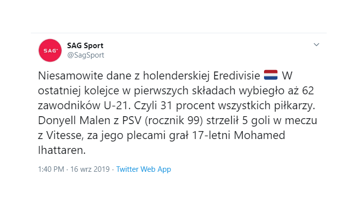 NIESAMOWITA statystyka z ostatniej kolejki Eredivisie O.o